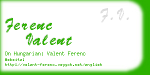 ferenc valent business card